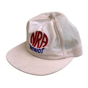 Vintage National Rifle Association NRA Logo Trucker Mesh Snapback Hat USA Mesh